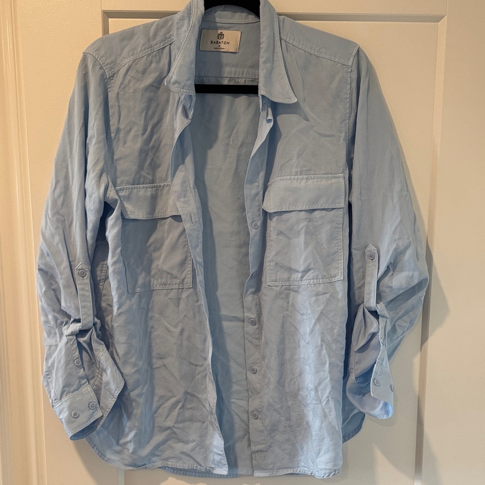 Babaton Light Blue Shirt Jacket